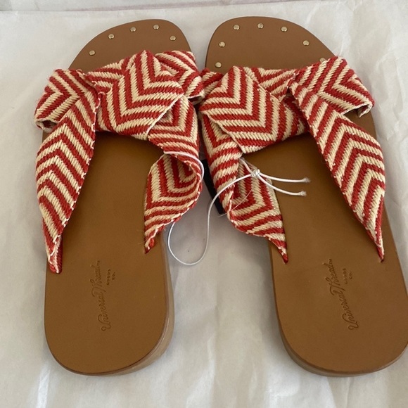 Women's Louise Chevron Print Knotted Slide Sandals Universal Thread Red Size 6 - Picture 2 of 4